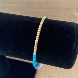 Gold and Turquoise Beaded Bracelet
